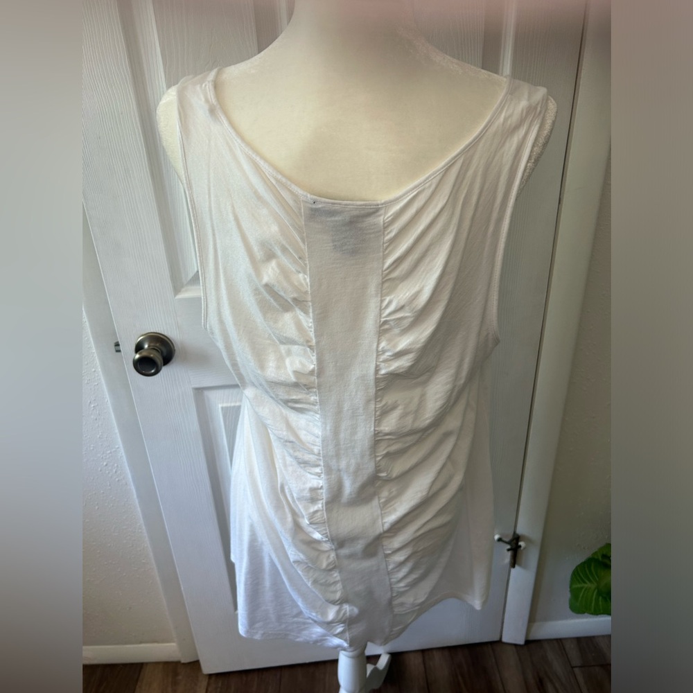 - Inc International Concepts sleeveless white beaded top - Picture 2 of 7